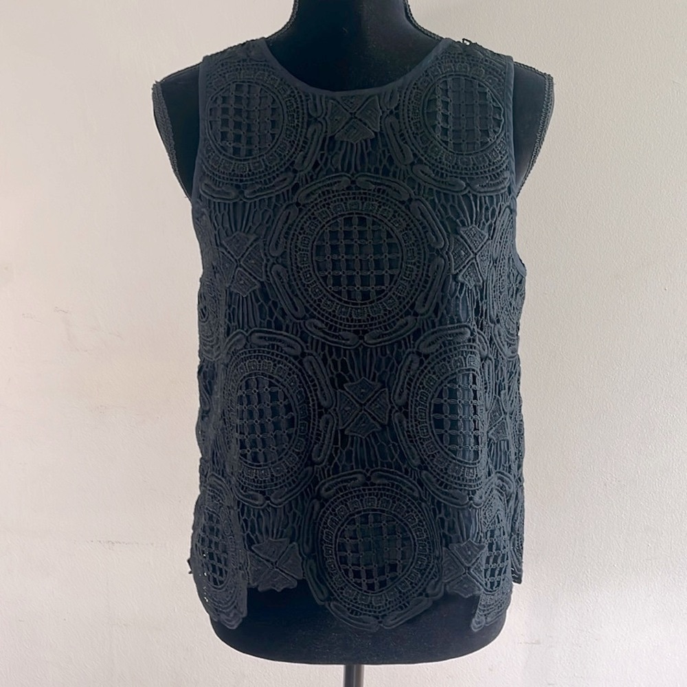 Banana Republic Black Crocheted Top